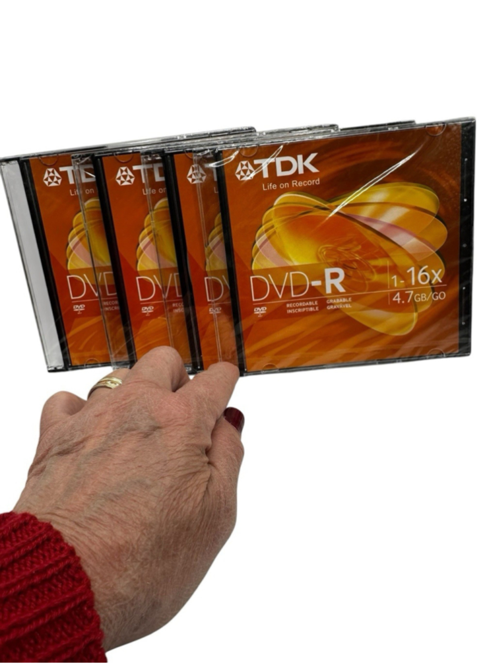 TDK DVD-R Recordable DVDs - 4 DVD-Rs WITH SEALED JEWEL CASES 1-16X 4.7GB NWOT